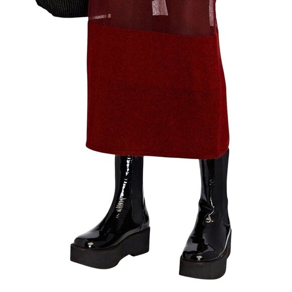 Staud Palamino Black Patent Leather Platform Chelsea Boots, Size 40 EU, New - Picture 2 of 16